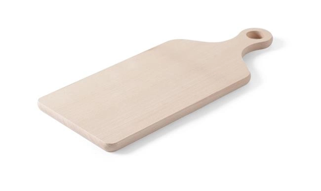 Deska do krojenia z uchwytem, 390x160x13 mm, jasne drewno | HENDI, 505106
