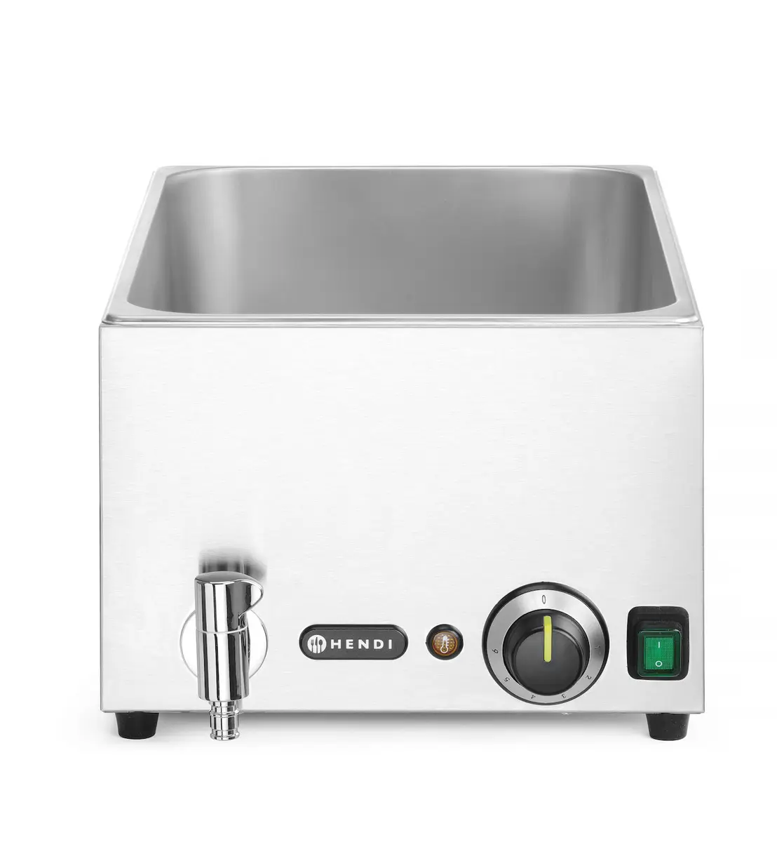 Zestaw: bemar z kranem spustowym + 3×GN 1/3 z pokrywką, 1 kW, 605×332×242 mm | HENDI, 238868