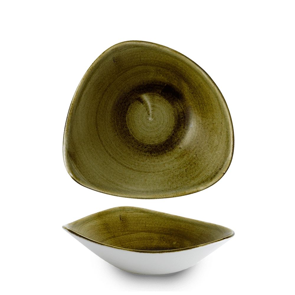 Miska trójkątna, Ø235 mm | CHURCHILL, Stonecast Plume Green