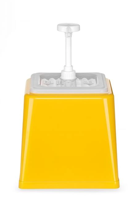 Pojemnik do sosów z pompką, 2,5 l, żółty, 230x210x327 mm | HENDI, 203538