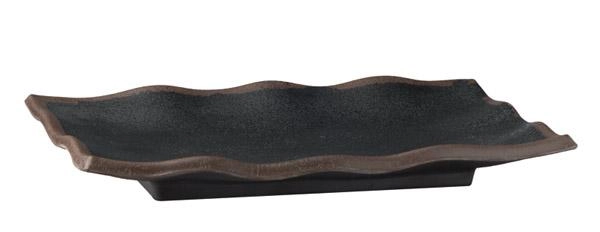 Półmisek prostokątny z melaminy 225x150x30 mm, czarny | APS, Marone
