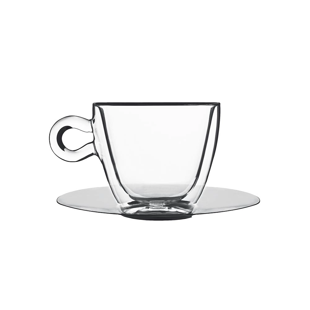 Filiżanka uniwersalna ze spodkiem 300 ml | LUIGI BORMIOLI, Thermic Glass