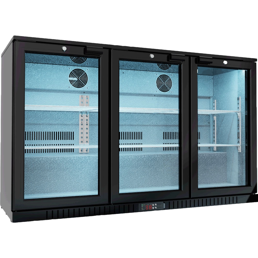 Barowa witryna chłodnicza 3-drzwiowa, 308 l, 1350x530x835 mm | STALGAST, 882323