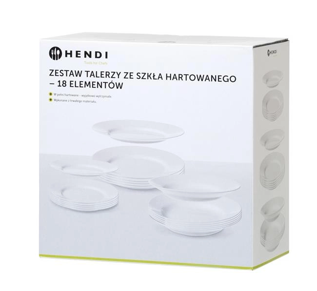 Zestaw talerzy Opal, 18 elementów | HENDI, 795224
