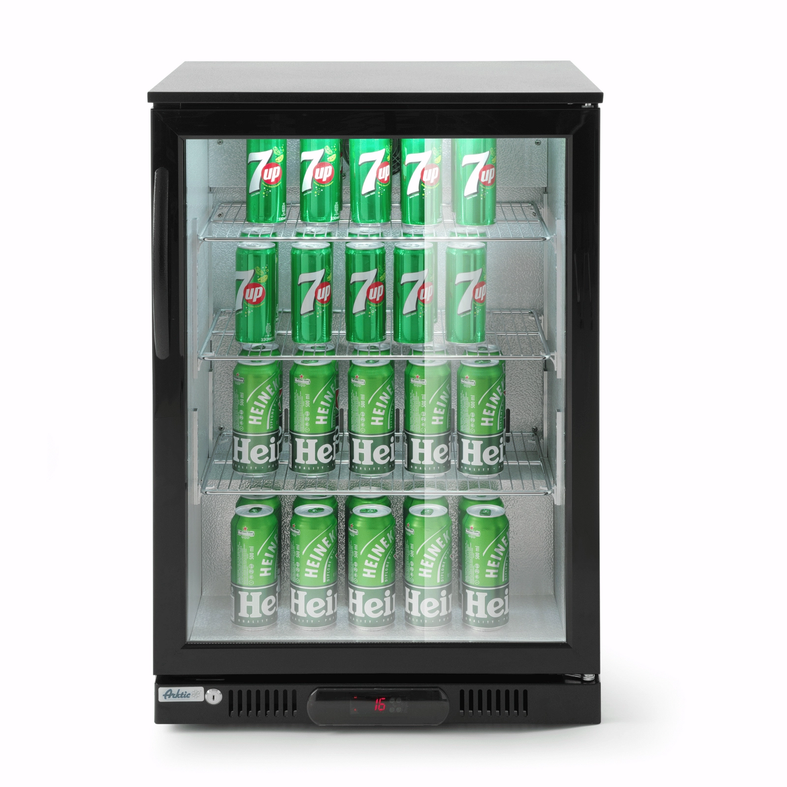 Chłodziarka barowa jednodrzwiowa podblatowa Candour, 97 l, czarna, 530×500×835 mm, 120 W | BARMATIC, 235980