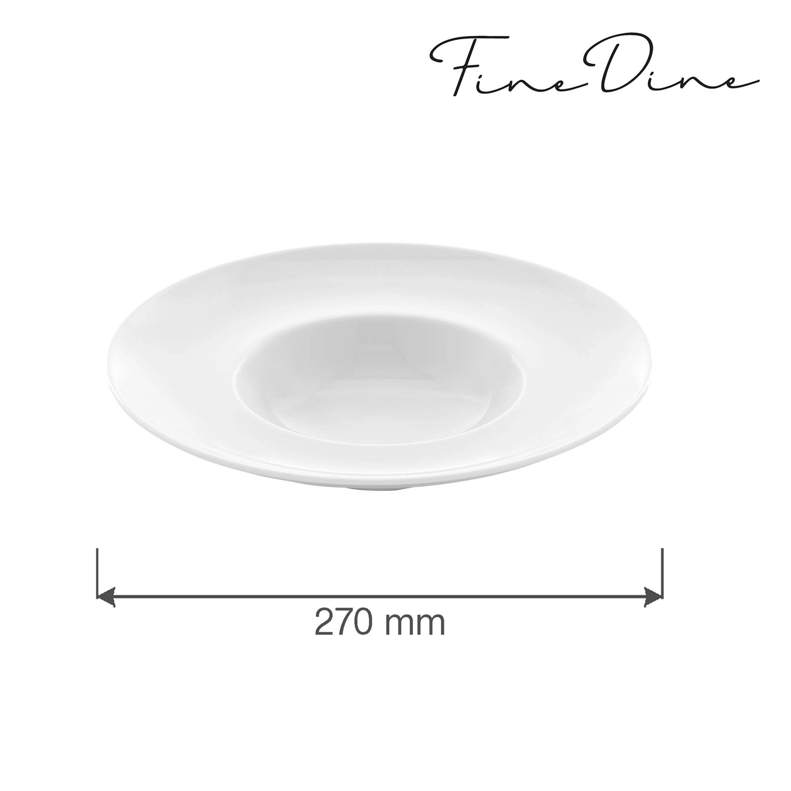 Talerz głęboki z szerokim rantem, Ø270 mm | FINE DINE, Bianco