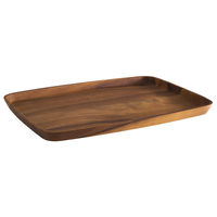 Deska do serwowania 350x250x20 mm, z drewna akacjowego, brązowa | APS, 899