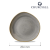 Talerz płytki o organicznym kształcie, Ø264 mm | CHURCHILL, Stonecast Peppercorn Grey