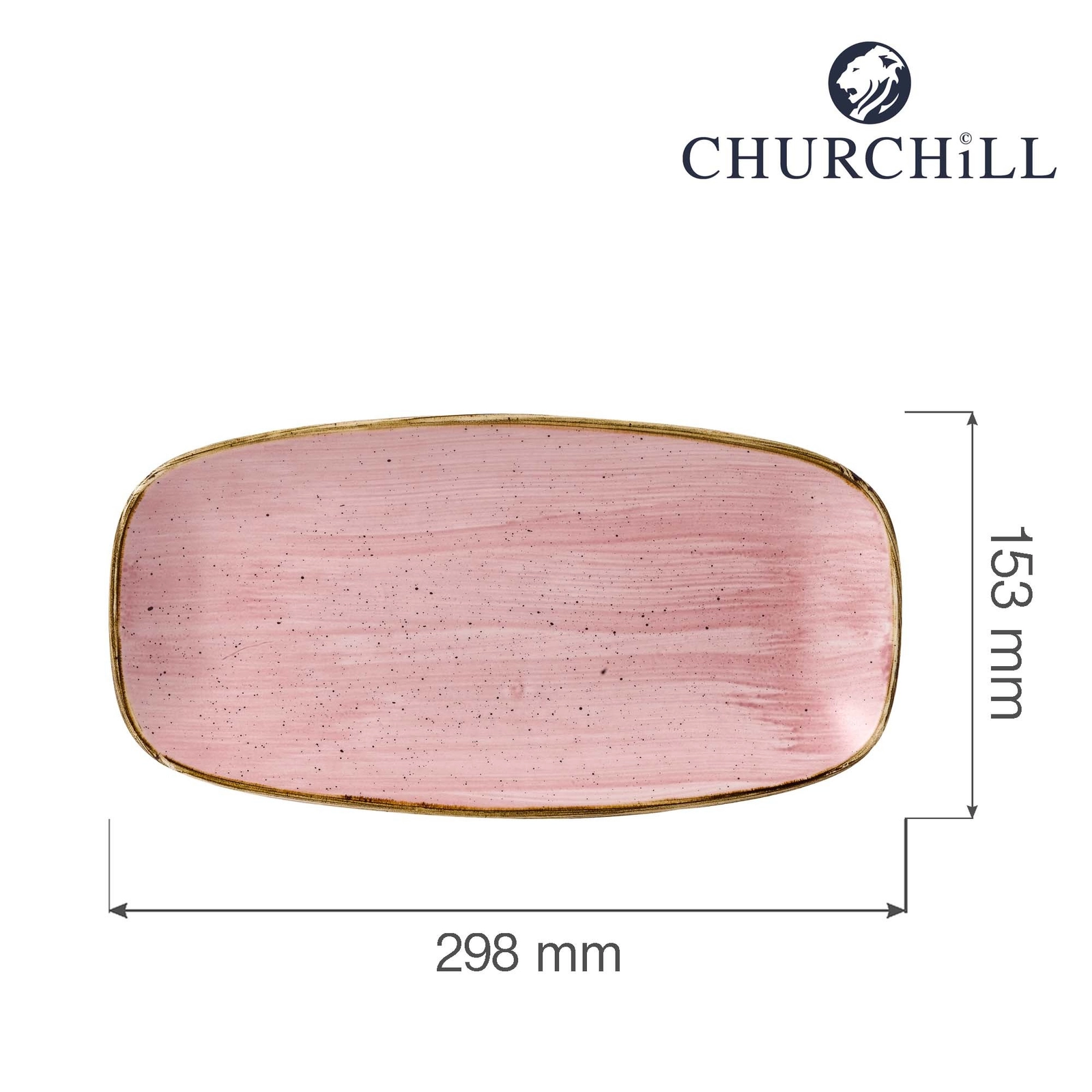Talerz prostokątny, 298x153 mm | CHURCHILL, Stonecast Petal Pink