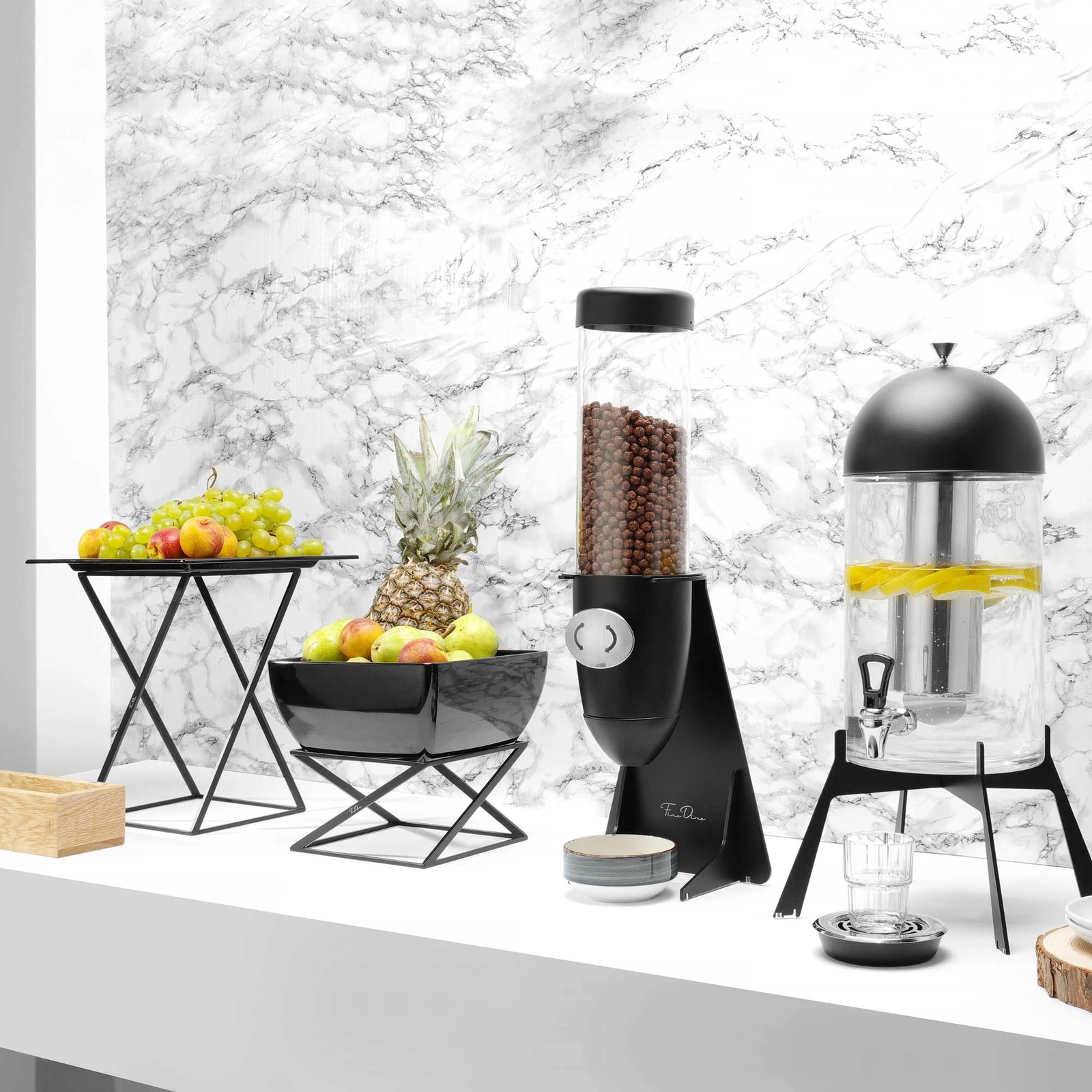 Stand bufetowy, 200×200×300 mm, czarny | FINE DINE, Skiatos