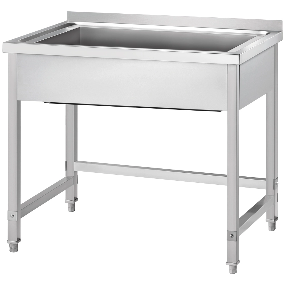 Stół z basenem 1-komorowym ze stali nierdzewnej, skręcany, 800x700x850 mm | GREDIL, 671487