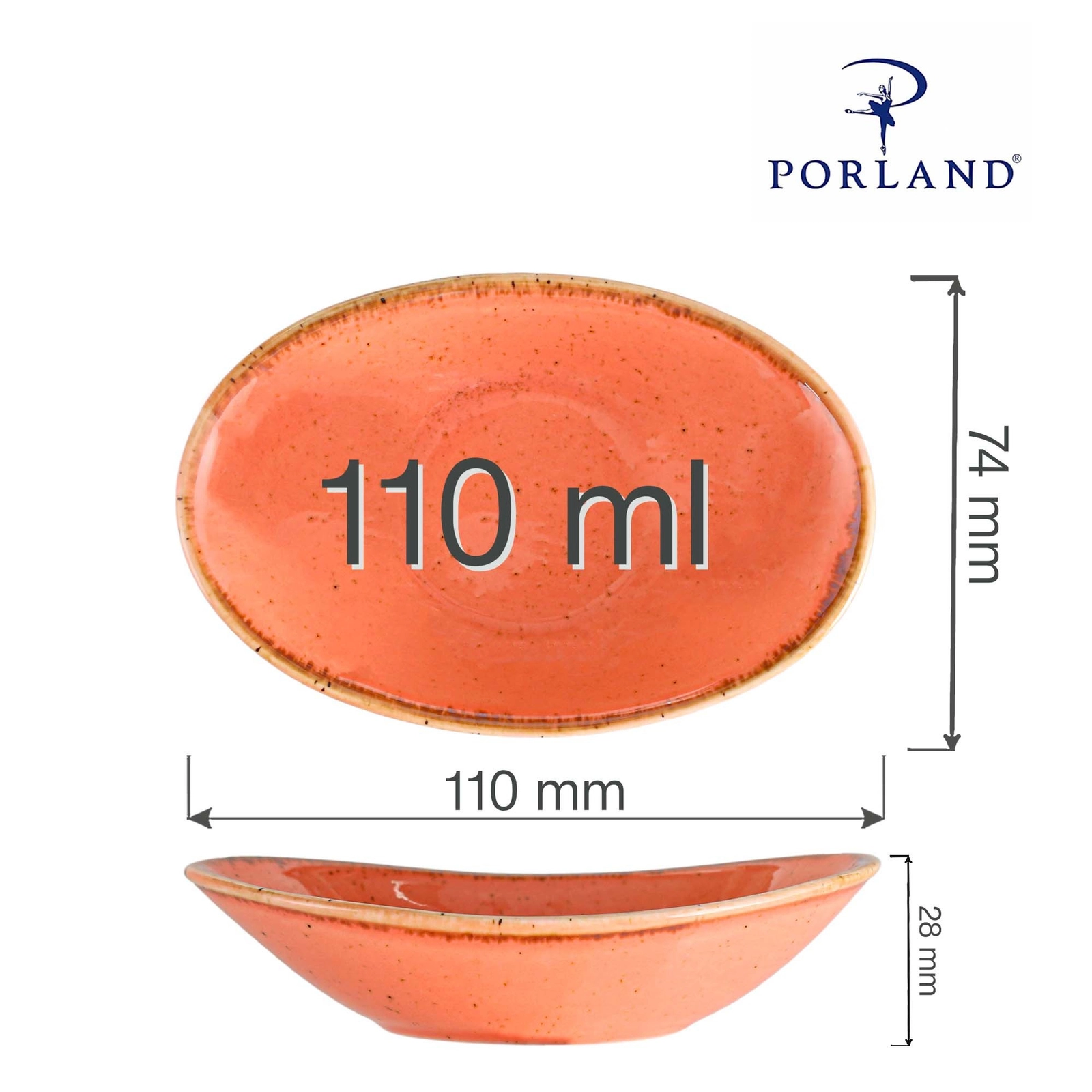 Mini naczynie owalne, Ø110 mm | PORLAND, Seasons Amber