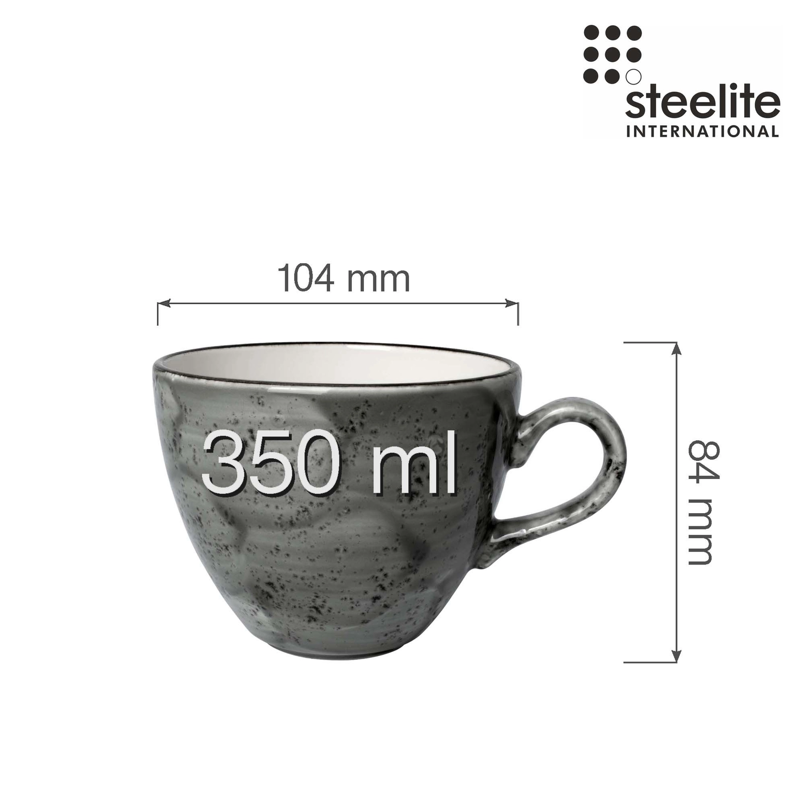 Filiżanka do cappuccino, 350 ml, szara | STEELITE, Urban Smoke