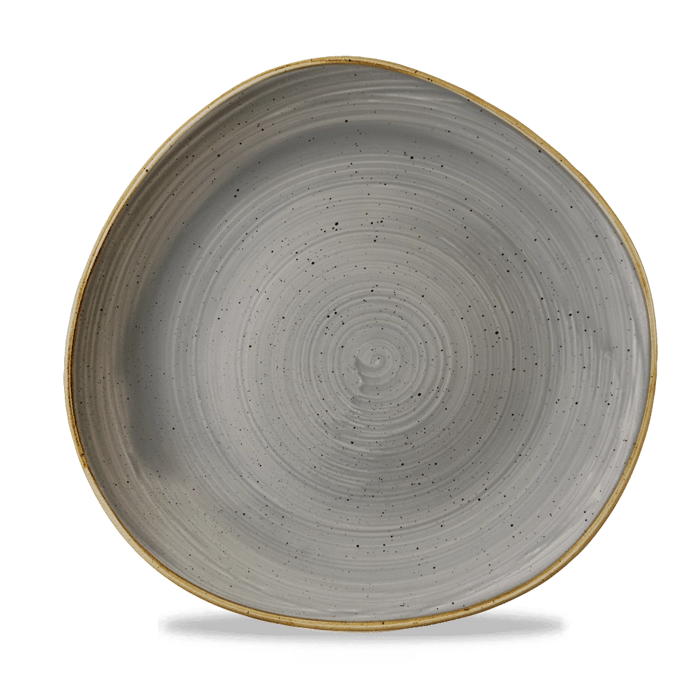 Talerz płytki o organicznym kształcie, Ø286 mm | CHURCHILL, Stonecast Peppercorn Grey