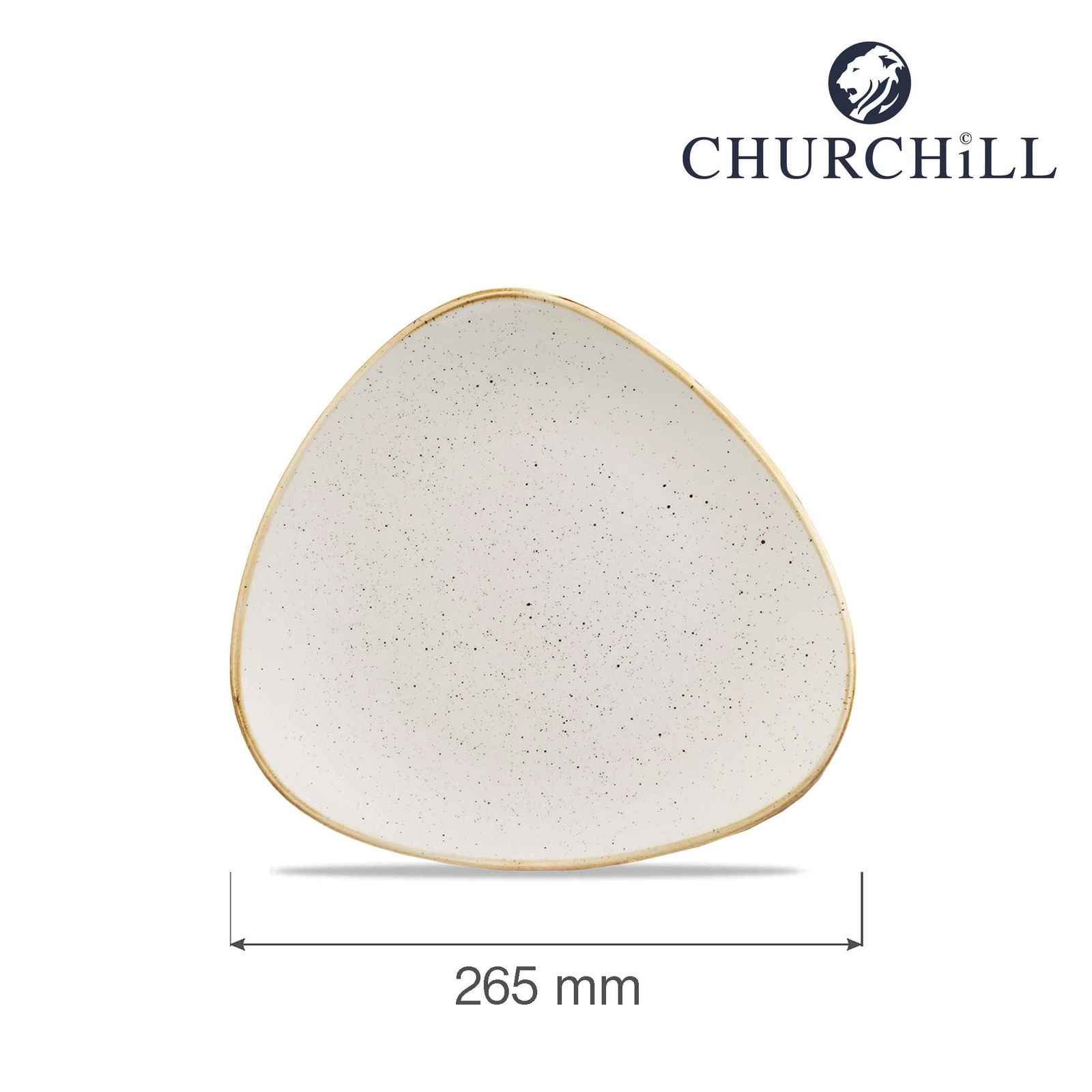 Talerz trójkątny, Ø265 mm | CHURCHILL, Stonecast Barley White
