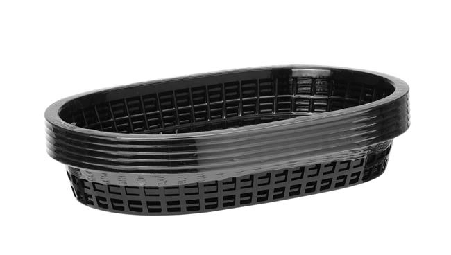 Koszyk do pieczywa, owalny, 275x175x38 mm, czarny, 6 szt. | HENDI, 426890