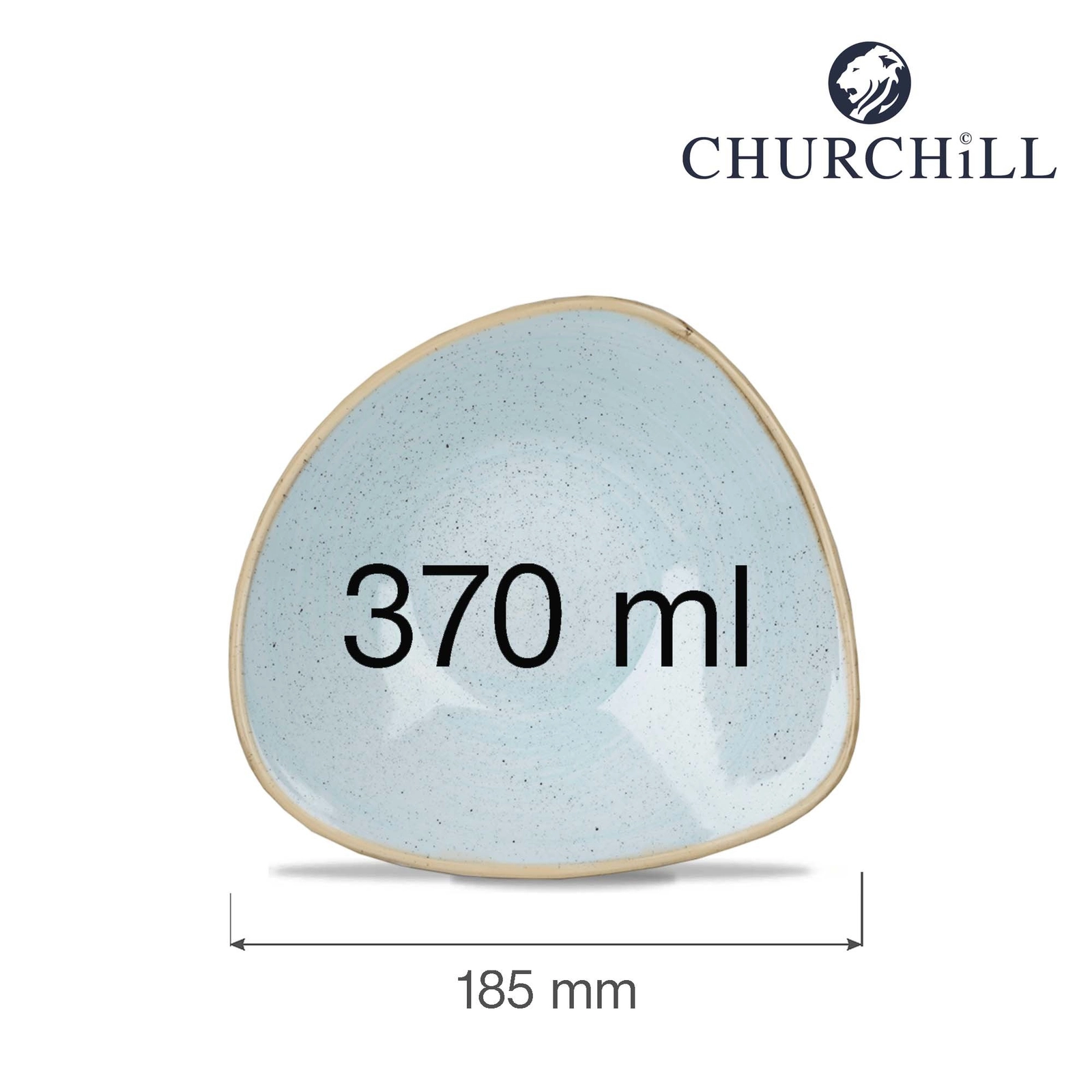 Miska trójkątna, 370 ml | CHURCHILL, Stonecast Duck Egg Blue