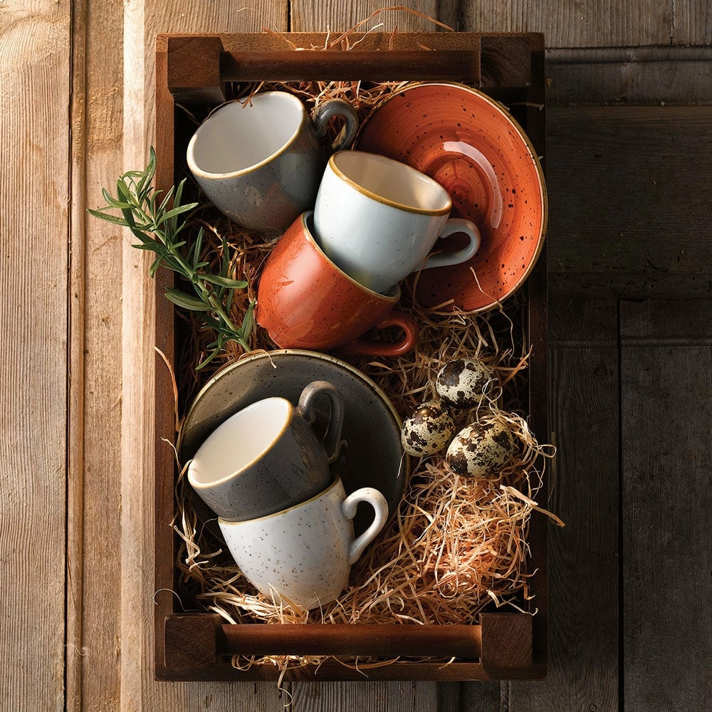 Spodek espresso, Ø118 mm | CHURCHILL, Stonecast Peppercorn Grey