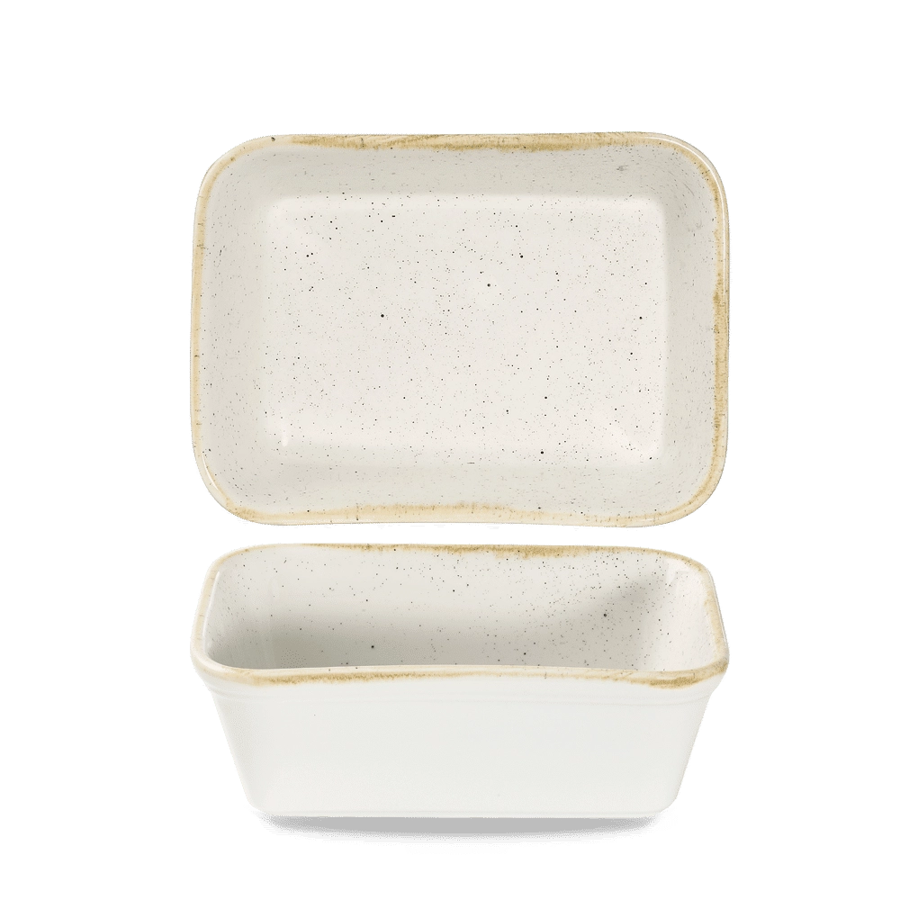 Naczynie do lasagne prostokątne, 160×120×50 mm, 600 ml | CHURCHILL, Stonecast Barley White