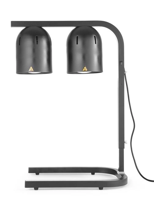 Lampa do podgrzewania potraw, podwójna, czarna, 0,5 kW, 230 V, 453×360×790 mm | HENDI, 273913