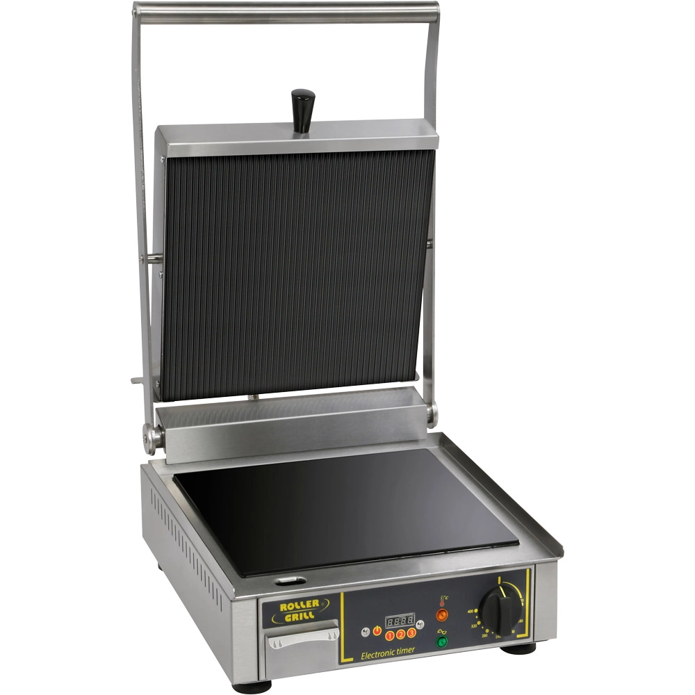 Grill ceramiczny pojedynczy, gładko-ryflowany, 3 kW, 230 V, 390x600x250 mm | ROLLER GRILL, 777215