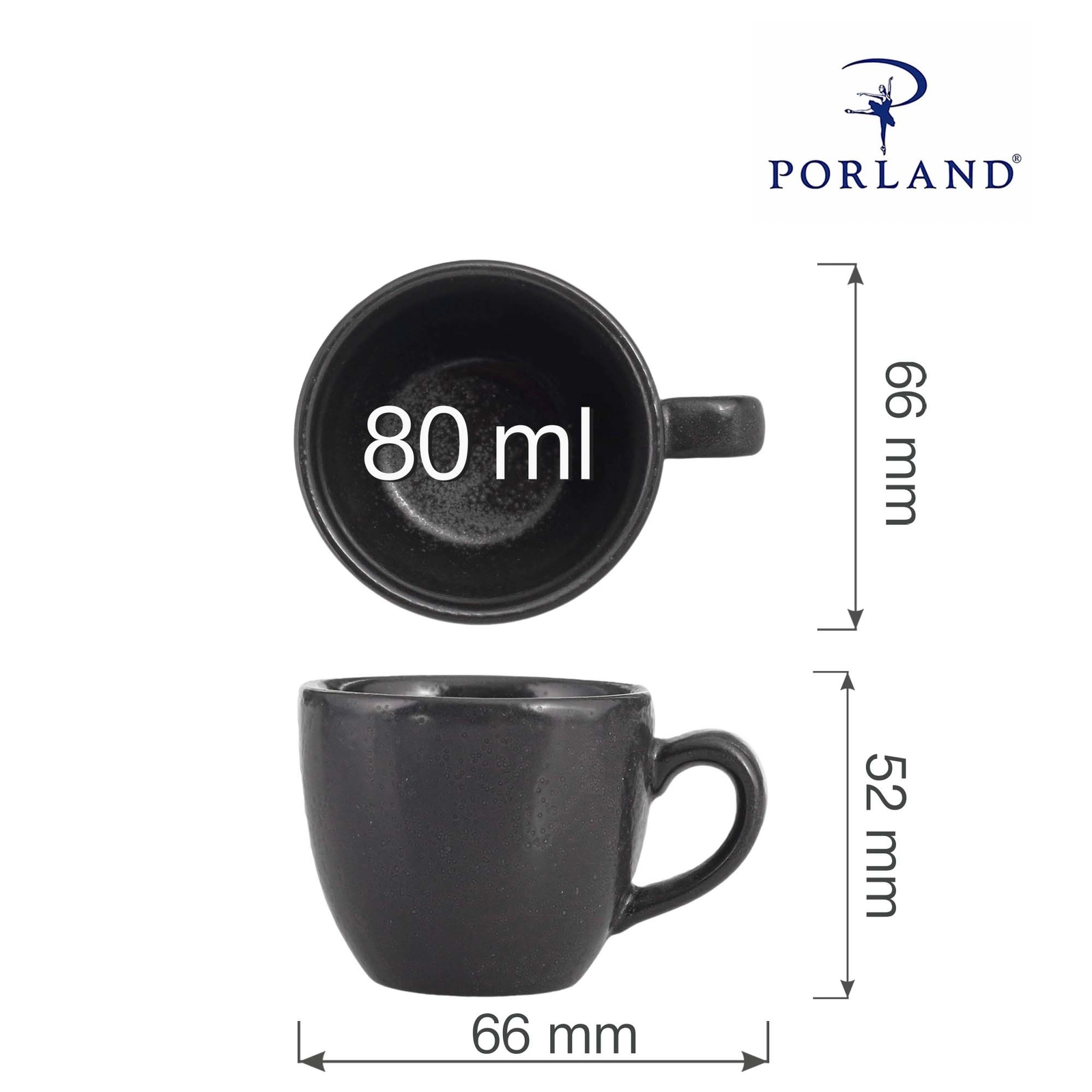 Filiżanka do espresso, 80 ml | PORLAND, Seasons Coal
