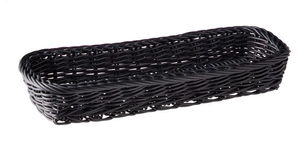 Koszyk na sztućce z polipropylenu 270x100x45 mm, czarny | APS, Economic