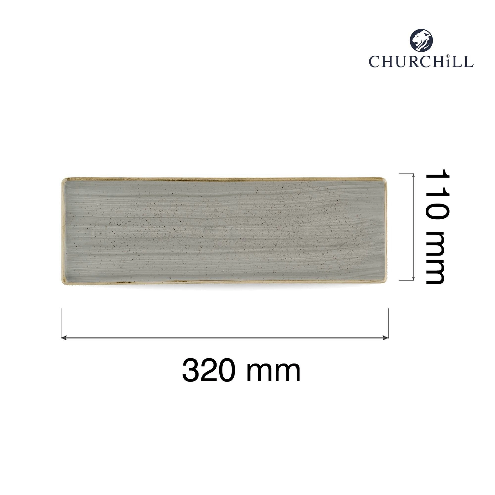 Taca porcelanowa, 320×110 mm, szara | CHURCHILL, Stonecast Peppercorn Grey