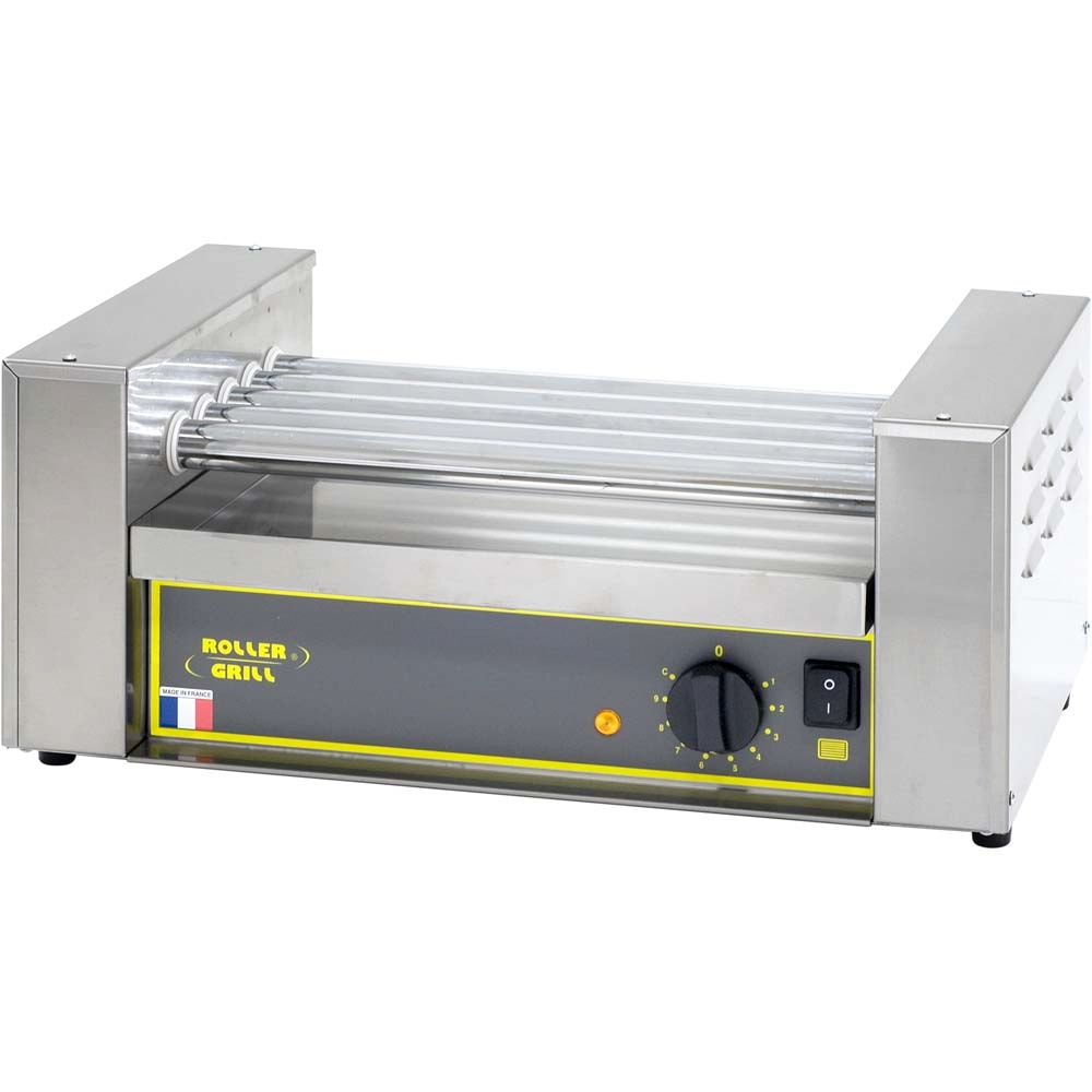 Podgrzewacz rolkowy do parówek, 5 rolek, 0.6 kW, 230 V, 545×320×240 mm | ROLLER GRILL, 777300