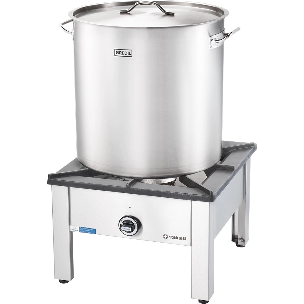 Garnek wysoki ze stali nierdzewnej z pokrywką, o średnicy 400 mm, 50.3 l | GREDIL, 011405