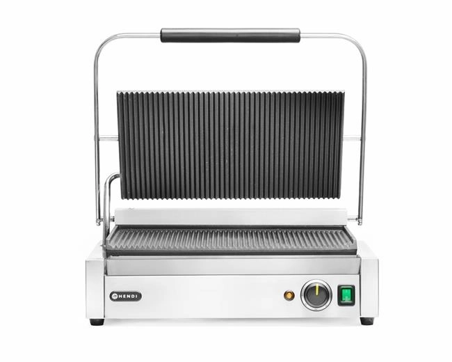 Grill kontaktowy, ryflowany, 2,7 kW, 230 V, 548×464×231 mm | HENDI, Panini XL