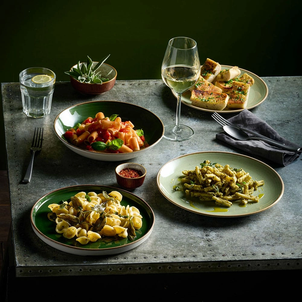Miska coupe Ø250 mm, zielona | CHURCHILL, Stonecast Sorrel Green