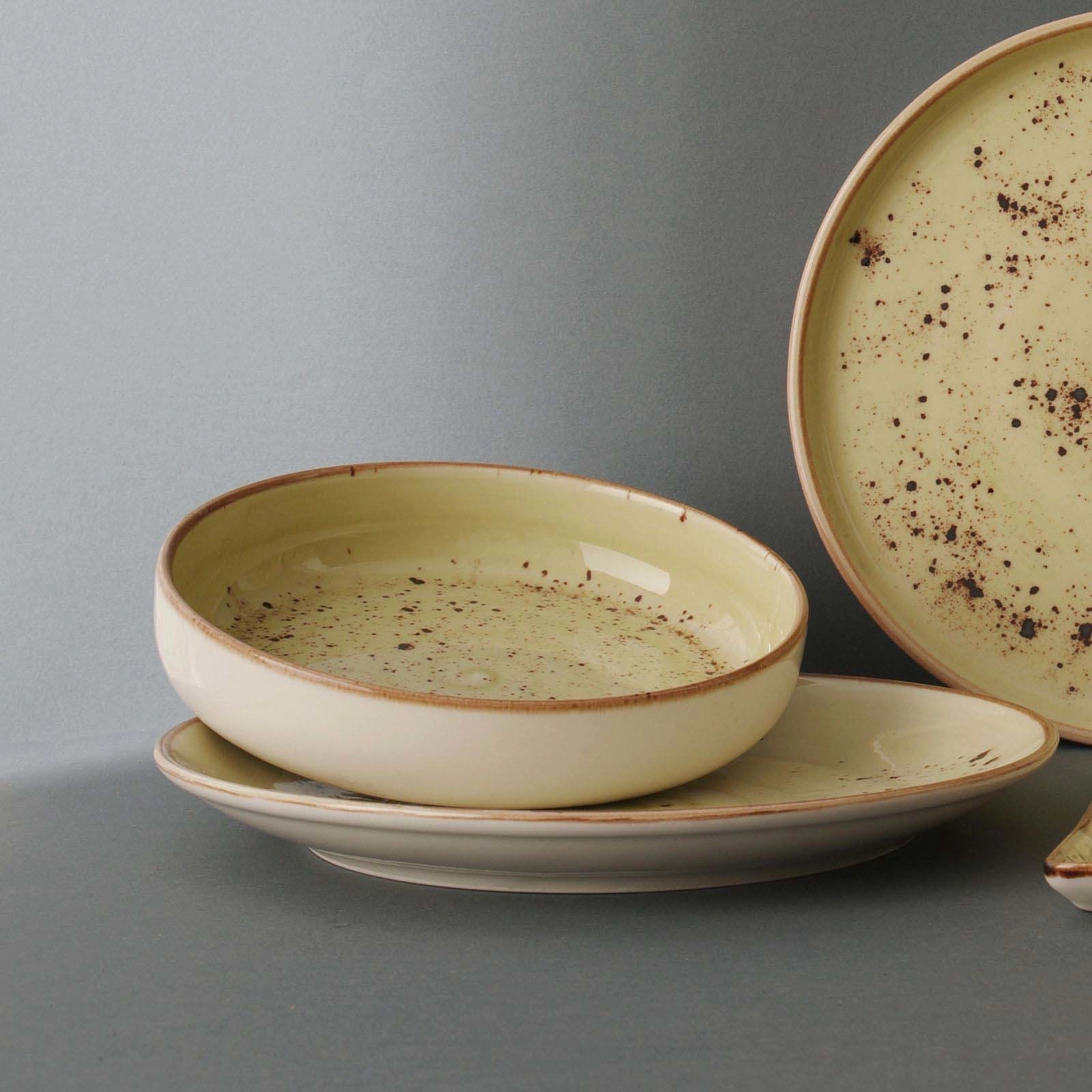 Miska płytka, Ø200 mm, zielona | FINE DINE, Olive