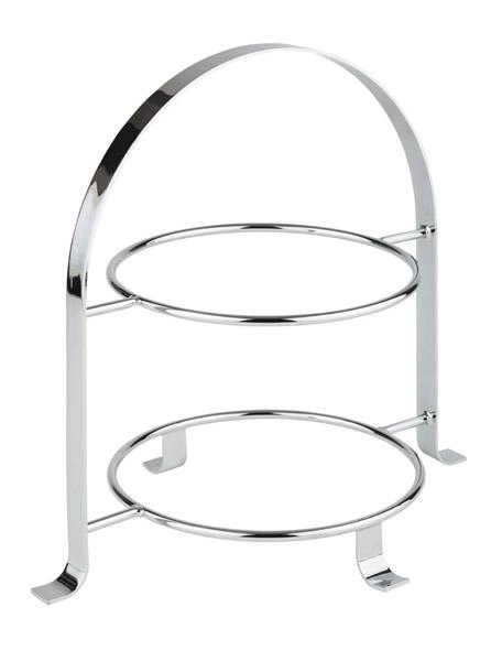 Stand na dwa talerze 330x235x300 mm ze stali chromowanej | APS, 33214