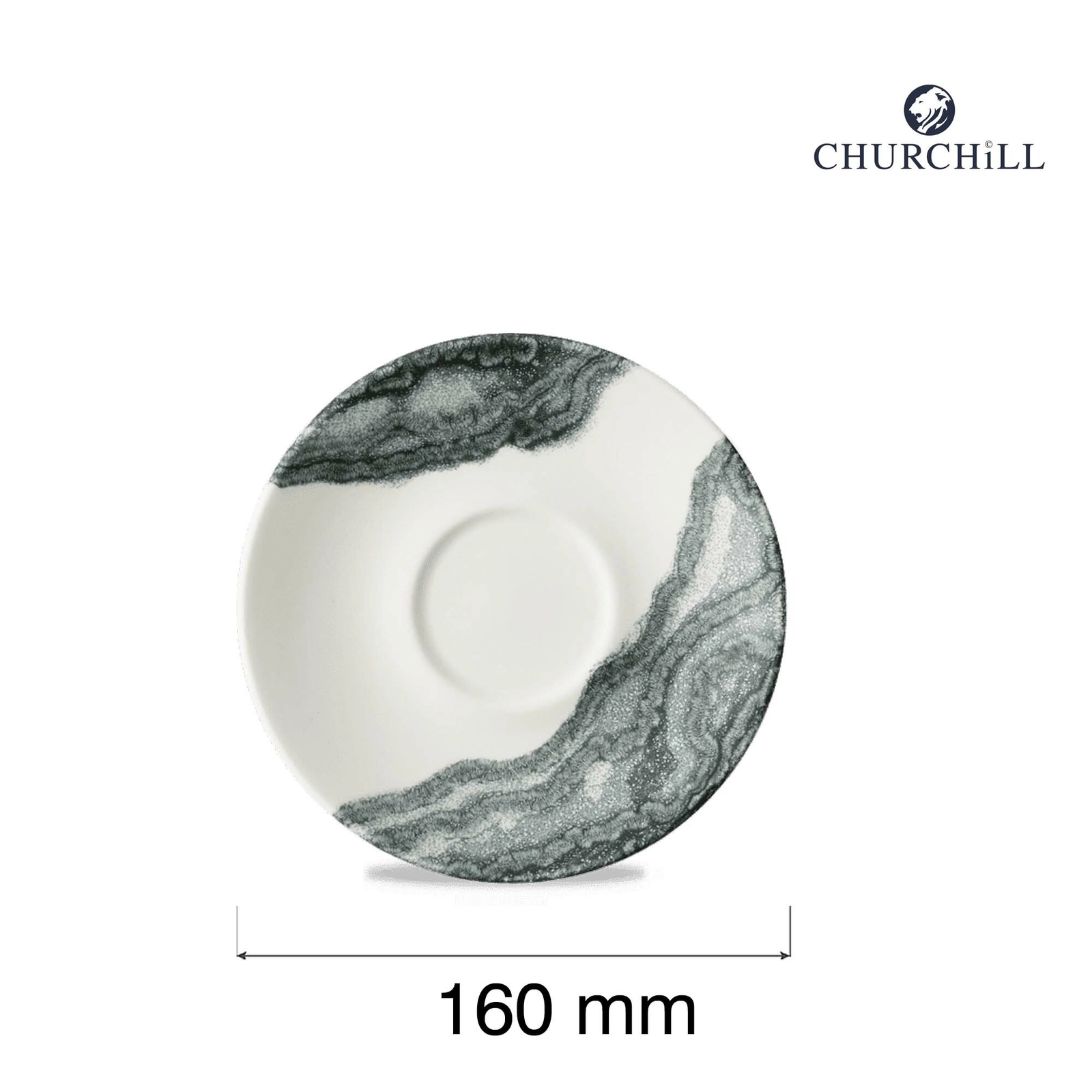 Spodek do filiżanki do kawy i herbaty, Ø160 mm, kremowy | CHURCHILL, Tide Black