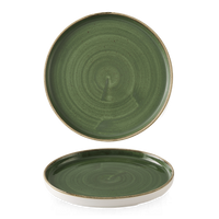 Talerz płytki z rantem Ø260 mm, zielony | CHURCHILL, Stonecast Sorrel Green