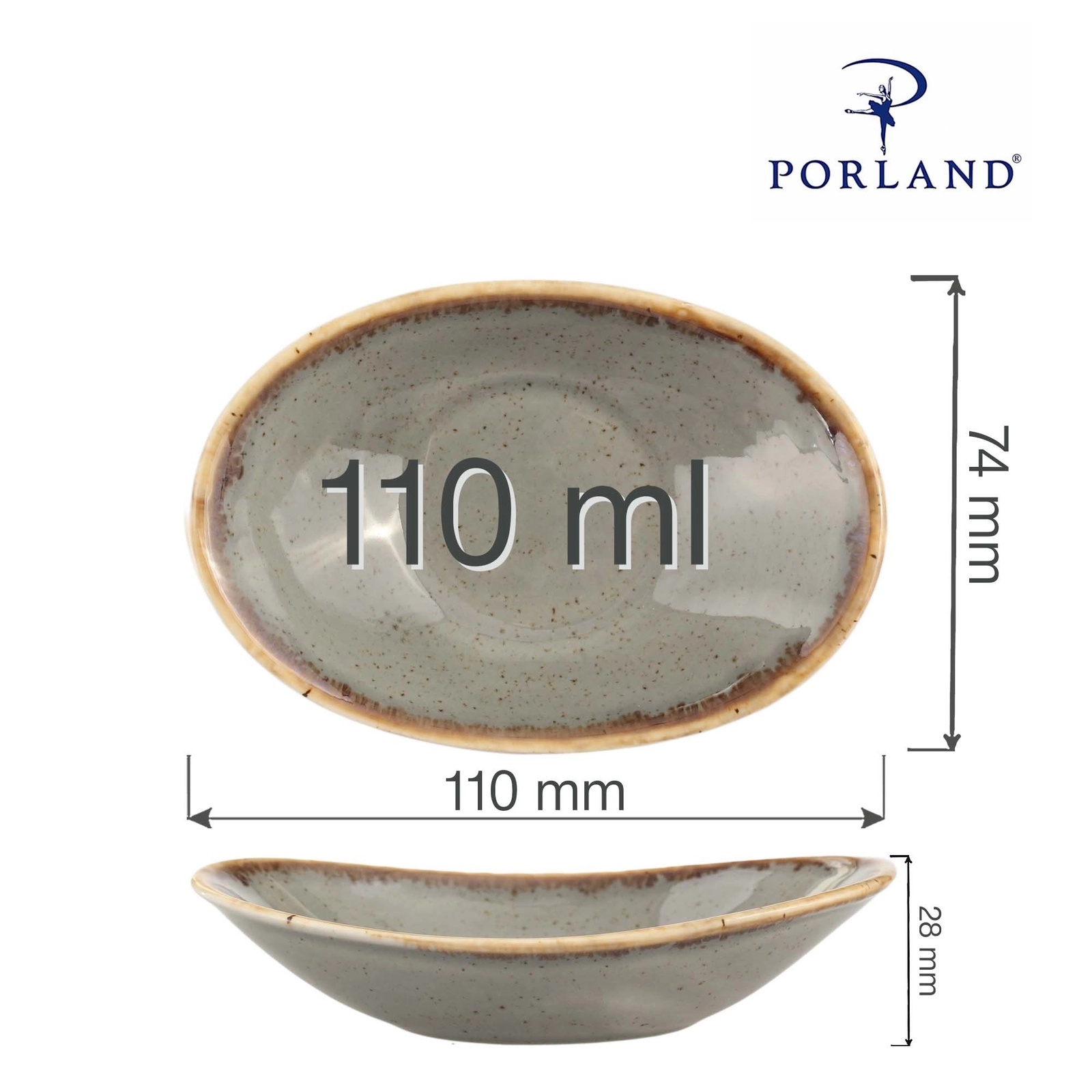 Mini naczynie owalne, Ø110 mm | PORLAND, Seasons Stone