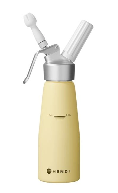 Syfon do bitej śmietany, 0,5 l, pastelowy żółty | HENDI, 975855