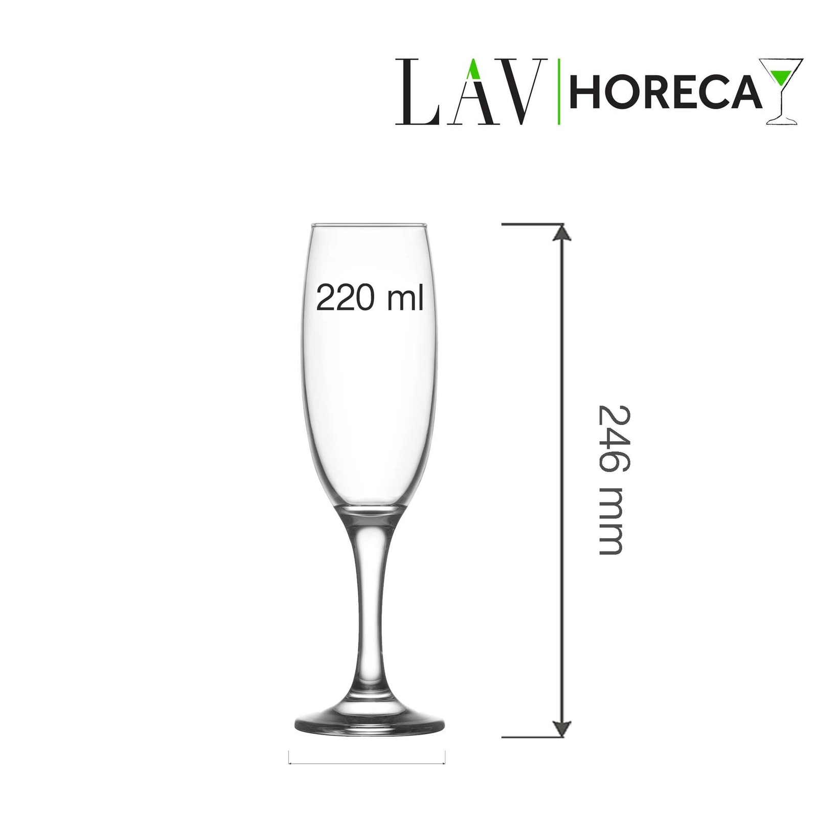Kieliszek do szampana, 220 ml | LAV, Aspen
