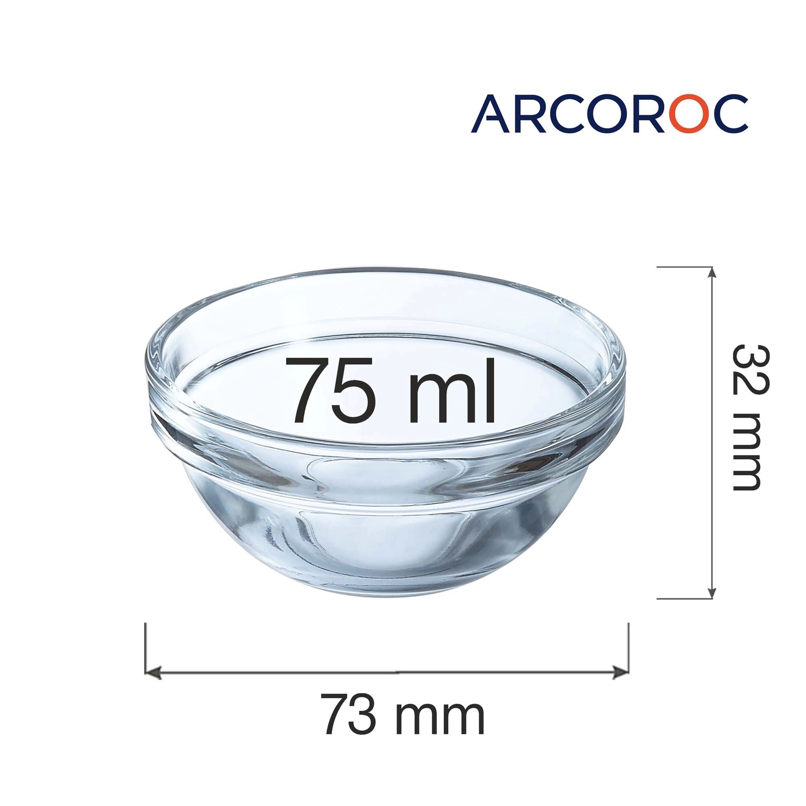 Salaterka Ø73 mm, 75 ml | ARCOROC, Empilable