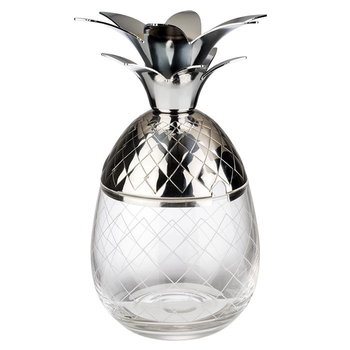 Kubek szklany z pokrywką 0,35 l, 85x175 mm, przezroczysty, inox | APS, 93375