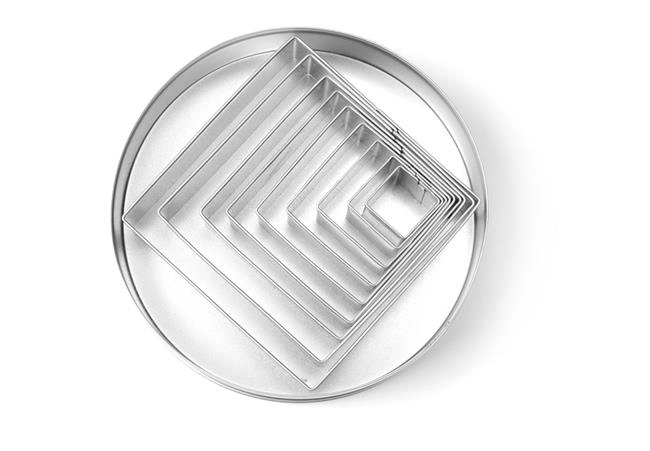 Formy do wycinania kwadratowe, zestaw 9 szt. | HENDI, 673751