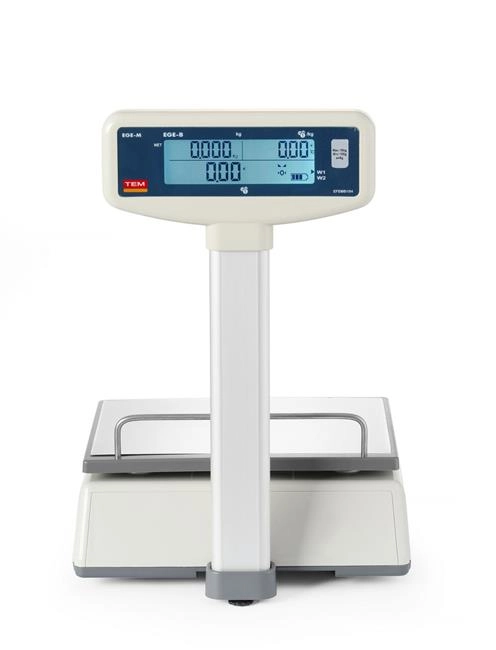 Waga kalkulacyjna LCD z wysięgnikiem i legalizacją, 15 kg, 325x377x394 mm | TEM, EGE