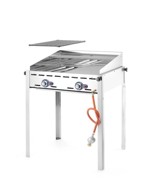 Grill gazowy 2-palnikowy Green Fire, 11,6 kW, 740x612x825 mm | HENDI, Profi Line