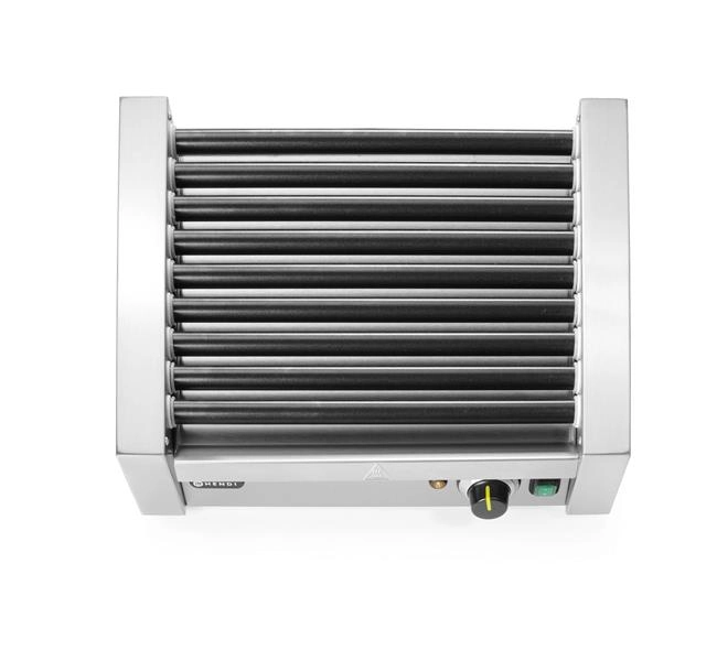 Podgrzewacz rolkowy do parówek jednostrefowy, 9 rolek, 230 V, 0,94 kW, 520x425x175 mm | HENDI, 268605