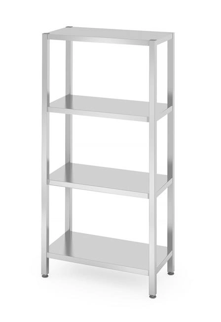 Regał magazynowy z 4 półkami pełnymi, skręcany, ze stali nierdzewnej, 800x400x1800 mm | HENDI, Kitchen Line