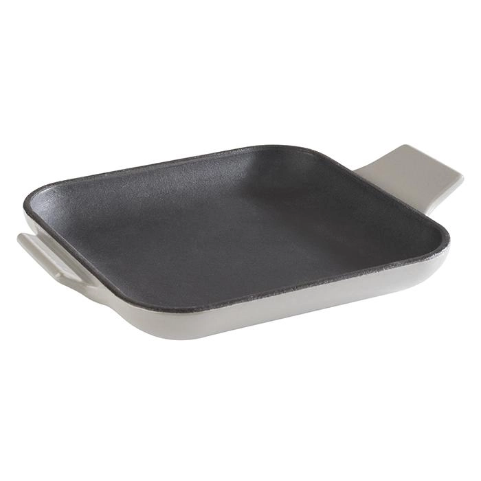 Patelnia żeliwna emaliowana 130x130x20 mm, czarno-szara | APS, 88222