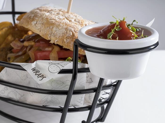 Koszyk serwingowy 395x200x110 mm, czarny | APS, 40604