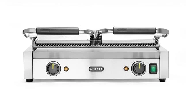 Grill kontaktowy podwójny, ryflowany, 3,6 kW, 230 V, 570×395×510 mm | HENDI, 263709