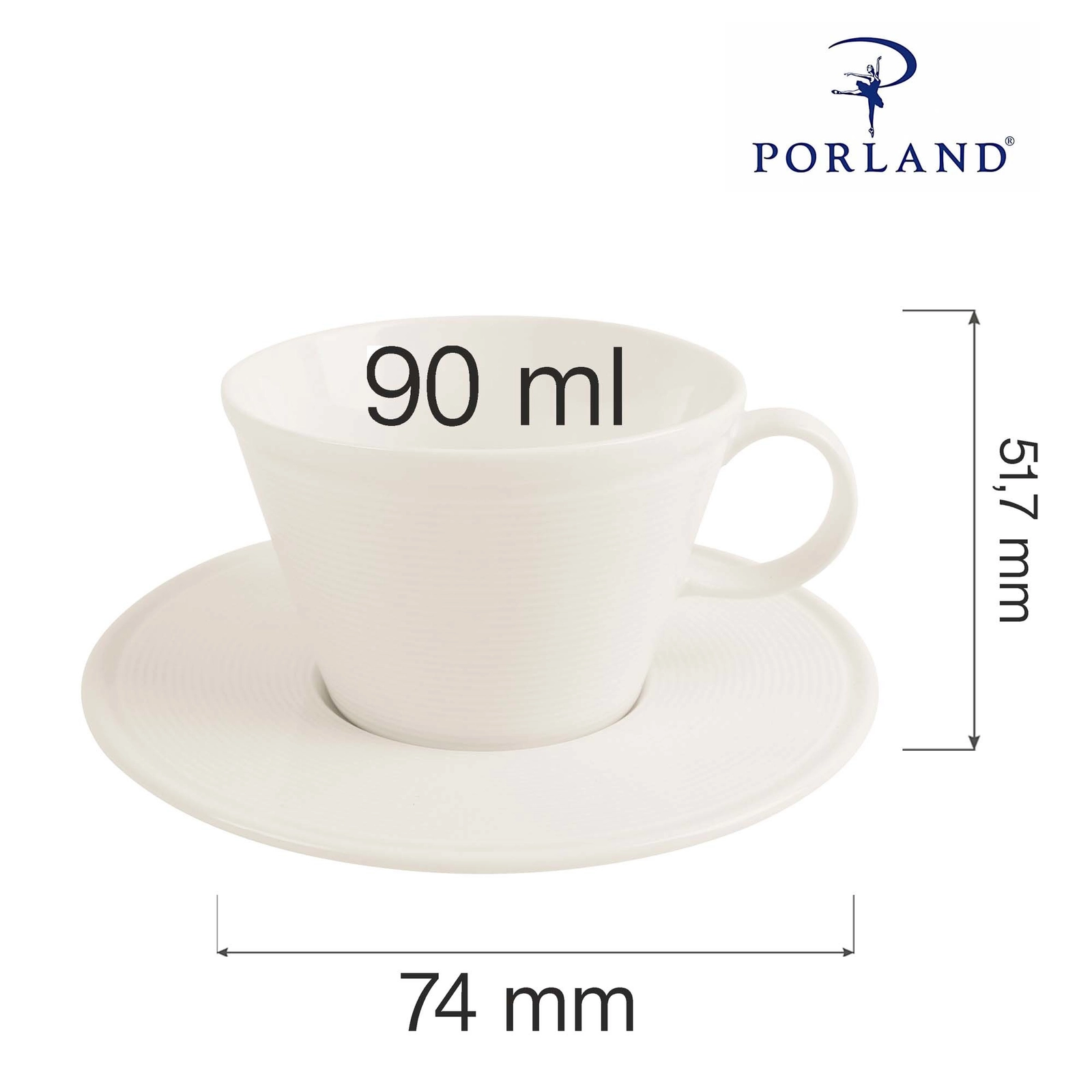 Filiżanka elegancka do espresso, 90 ml | PORLAND, Line